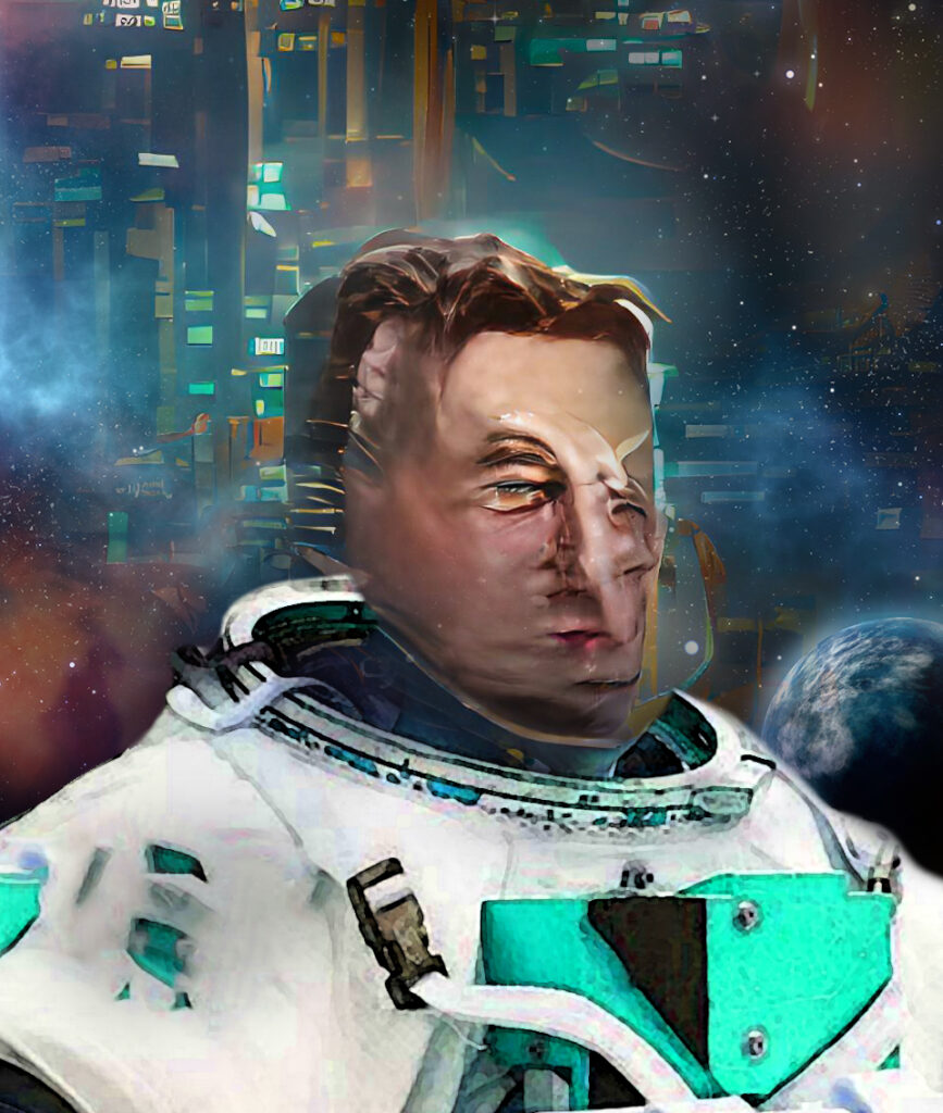 Elon Musk Abstract art by DVKtheartist